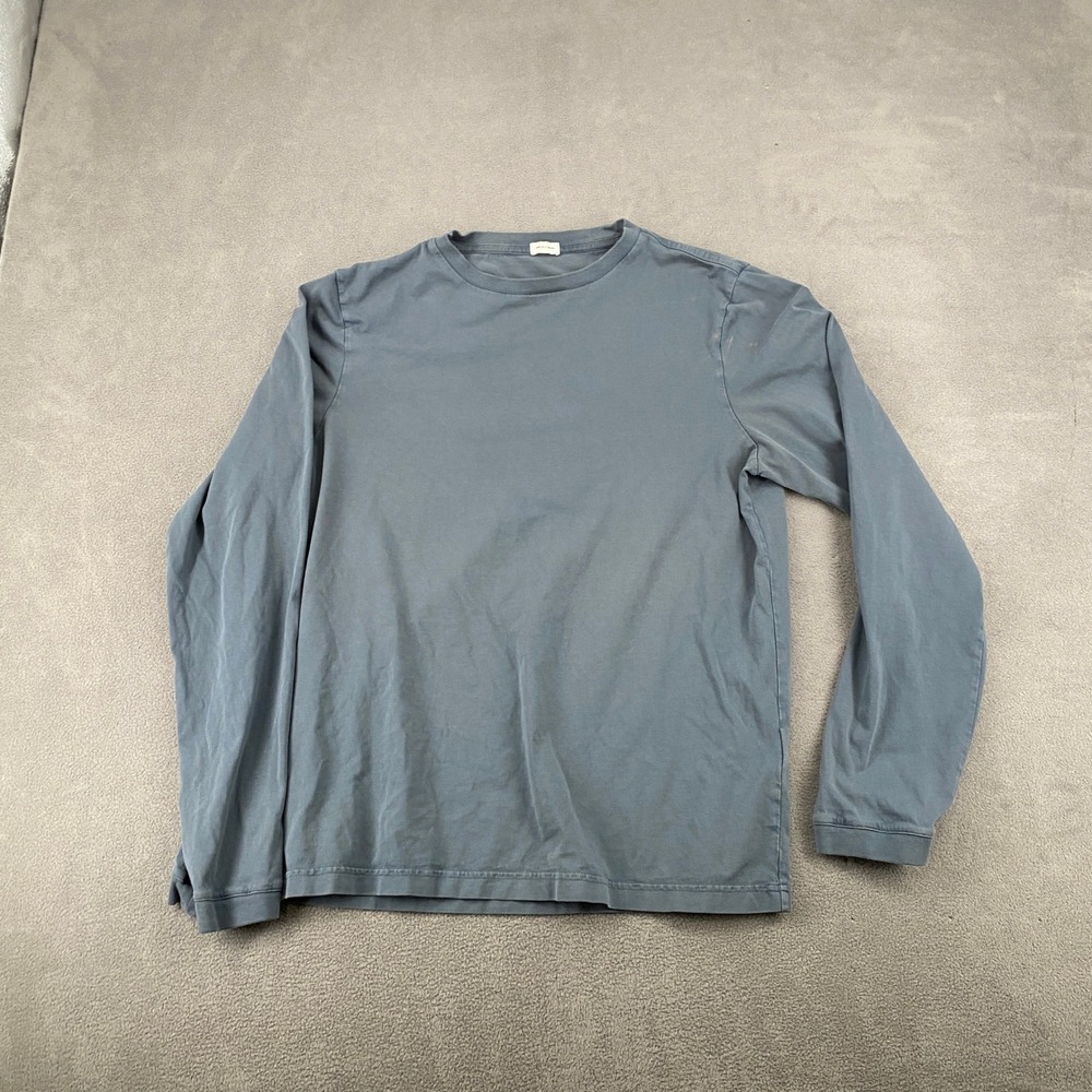 Son of a Tailor Mens Long Sleeve Supima Cotton Tee Slate Blue Copenhagen EUC